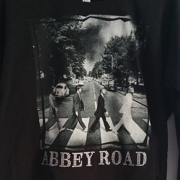 The Beatles Abbey Road Black White Long Sleeve Band Tee M - Picture 3 of 6